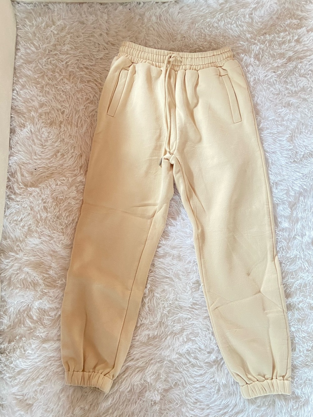 EUC Beige Sweatpants With Drawstring, Size S
